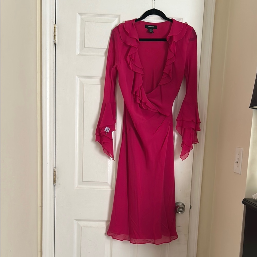 Elegant Pink Ruffled Dress